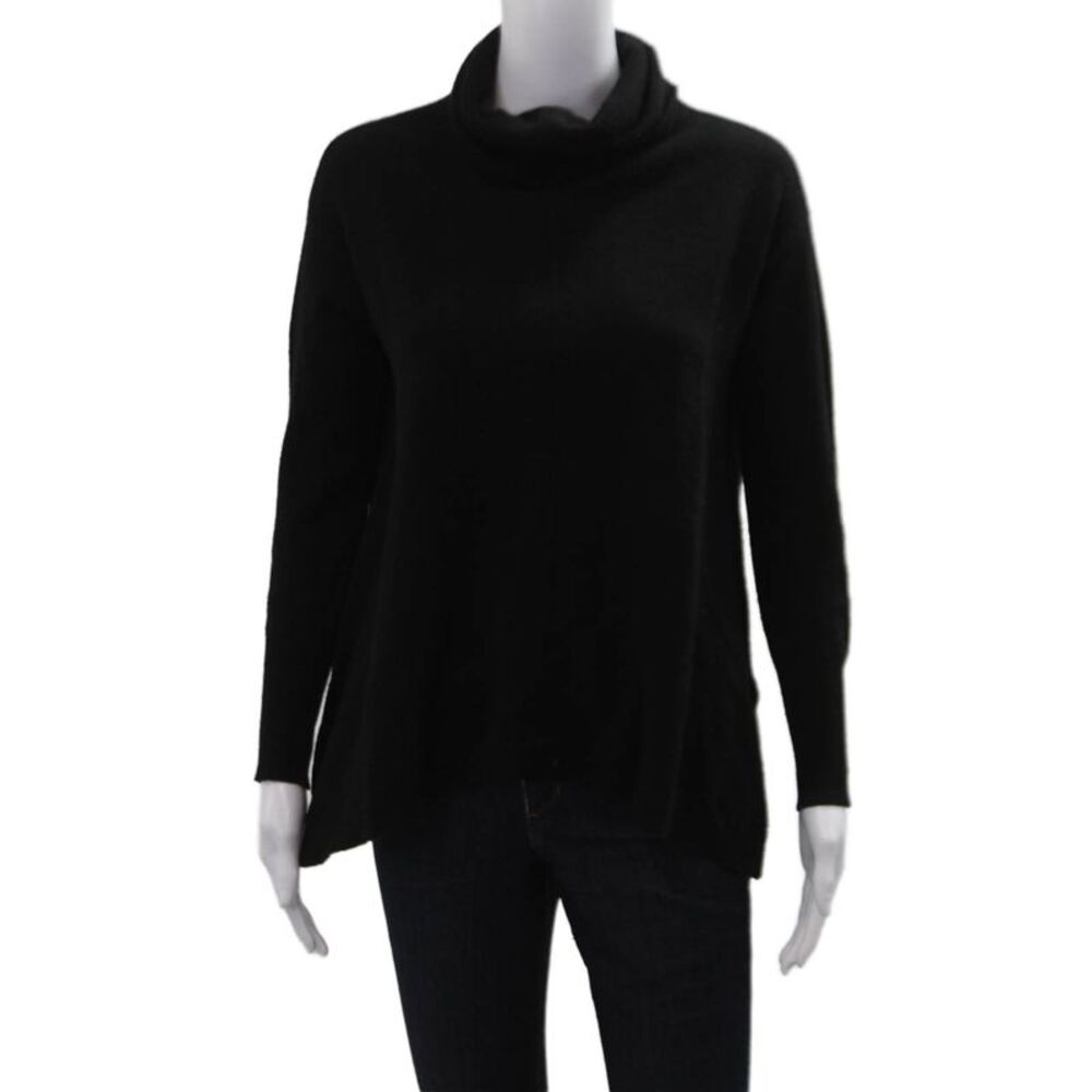 Barrow & Grove Unisex Black 100% Cashmere Turtleneck Pullover Sweater Size XS